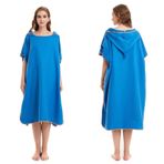 Hızlı Kuruyan Sörf Panço Değişen Havlu Bornoz Kapüşonlu Yetişkinler Erkekler Kadınlar için, Mikrofiber Plaj Dalış Kıyafeti Üstler Sörf Yüzme Yüzme Parka - Tek Beden Herkese Uyar