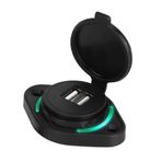 Hızlı Şarj Araç Şarj Cihazı, Soket Adaptörü Hızlı Şarj Şarj Standı USB Bağlantı Noktası Araba ATV UTV Camper için Çift USB Şarj Cihazı (Siyah)