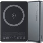 Hızlı Şarj Özellikli Magsafe Powerbank Recci RPB-W26 Armor Serisi Ultra Ince PD20W 15W 10000MAH Gri