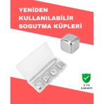 Hızlı Soğutma Özellikli Paslanmaz Metal Buz Küpü Takımı - 001-Renkli