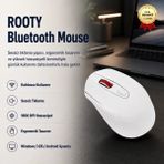 Hızlı Store Rooty Sessiz Tıklamalı Kablosuz Mouse - Ergonomik Şık Tasarım, 1600 DPI Yüksek Hassasiyetli Optik Fare - Beyaz - Kırmızı