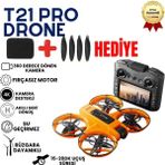 Hızlı Store T21 PRO Drone Çift HD Kamera FPV Canlı Yayın Fırçasız Motor Engel Algılamalı Katlanabilir Drone - Açık Beyaz - Gri