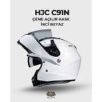 HJC C91N Çene Açılır İnci Beyazı Motor Kaskı