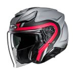 Hjc F31 Bask MC1SF Yarım Motosiklet Kaskı Gri Kırmızı - Renkli
