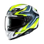 Hjc F71 Fes MC3HSF Kapalı Motosiklet Kaskı Beyaz Mavi Neon - Renkli