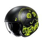 Hjc V31 Desto MC3HSF Yarım Motosiklet Kaskı Mat Siyah Neon - Renkli