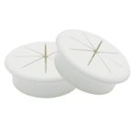 HJGarden 2 Adet Esnek Masa Kordonu Gromet Sekiz Yapraklı Tel Delik Kapağı, Beyaz 2-3/8" 60 mm