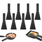 HJZHII 8 adet Raclette kazıyıcı, raklet spatulası, naylon spatula seti (13,5 x 5 cm, siyah), yapışmaz tavalar, peynir, ızgara, gurme tahtalar, kızartma tavaları, fondü için