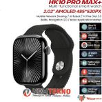 Hk NOM TEKNO / HK10 PRO MAX PLUS AKILLI SAAT(ÇİFT KORDON) SLİM KASA - Siyah - Siyah