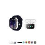 HK9 Pro Max Plus Watch 10 Akıllı Saat + Led Ekranlı ANC Air Pro 2 Bluetooth Kulaklık Set (Lacivert)