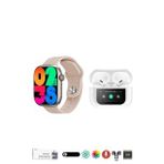 HK9 Pro Max Plus Watch 10 Akıllı Saat + Led Ekranlı ANC Air Pro 2 Bluetooth Kulaklık Set (Pembe)