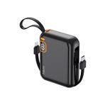 Hkm Tech Power Duo 10.000 Mah 20W, Pd 20W Hızlı Şarj Destekli, Type-C ve Lightning Kablolu Powerbank - Siyah