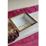Hkm Ticaret 25X25 Cm Beyaz-Gold Derin Anı Çerçevesi Düz Zeminli Isimli Ve Tarihli! Derin Çerçeve