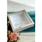 Hkm Ticaret 25X25 Cm Beyaz-Gümüş Derin Anı Çerçevesi Düz Zeminli Isimli Ve Tarihli! Derin Çerçeve