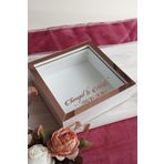 Hkm Ticaret 25X25 Cm Beyaz-Rose Derin Anı Çerçevesi Düz Zeminli Isimli Ve Tarihli! Derin Çerçeve