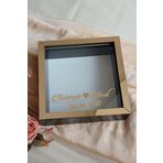 Hkm Ticaret 25X25 Cm Siyah-Gold Derin Anı Çerçevesi Düz Zeminli Isimli Ve Tarihli! Derin Çerçeve