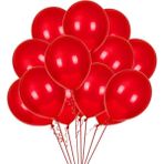 Hknys 100 Adet Metalik Sedefli Karışık Balon,-+5 M. Balon ZİNCIRI+100LU Balon Bandı - Kırmızı