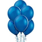 Hknys 100 Adet Metalik Sedefli Karışık Balon,-+5 M. Balon ZİNCIRI+100LU Balon Bandı - Koyu Mavi