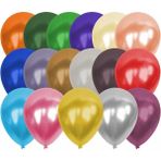 Hknys 100 Adet Metalik Sedefli Karışık Balon,-+5 M. Balon ZİNCIRI+100LU Balon Bandı - Renkli
