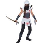 Hkostüm Casus Ninja Kız Çocuk Kostümü Lüks 7-8 Yaş Beyaz - 7 - 8 Yaş