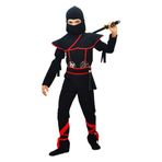 Hkostüm Gizli Ninja Çocuk Kostümü Siyah Lüks 11 - 12 Yaş