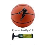 HLL Sports Orijinal Basketbol Topu Iç Dış Mekan Pompa Hediyeli 7 Numara Turuncu Turuncu