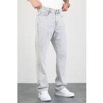 HLT JEANS Erkek Açık Gri Straight Baggy Fit Likrasız Rahat Kesim %100 Pamuk Loose Jean Pantolon OLİVER