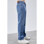 HLT JEANS Erkek Açık Mavi Straight Baggy Fit Bol Kesim %100 Pamuk Denim Loose Jeans Kot Pantolon Chris