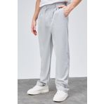 HLT JEANS Erkek Gri Çift Pileli Rahat Kesim Beli Lastikli Bol Paça Baggy Pantolon ALBERT-1990