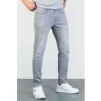 HLT JEANS Erkek Gri Slim Fit Dar Kesim Esnek Likralı Denim Jeans Kot Pantolon HLTVALGREY-A