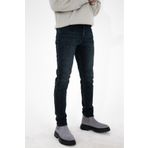 HLT JEANS Erkek Koyu Lacivert Slim Fit Dar Kesim Esnek Likralı Denim Jeans Kot Pantolon İçi Hardal HLTHE001931
