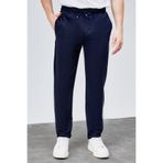 HLT JEANS Erkek Lacivert Relaxed Fit Yandan Cepli Beli Lastikli Bağcıklı Duble Paça Jogger Pantolon BOLT-1997