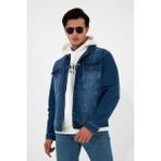 Hlt Jeans Erkek Mavi Jean Denim Standart Kalıp Esnek Likralı Cepli Düğmeli Kot Ceket HLTHE042101 - XL