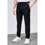 HLT Jeans Erkek Siyah Relaxed Fit Yandan Cepli Beli Lastikli Bağcıklı Duble Paça Jogger Pantolon Bolt-1996 Siyah