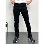 Hlt Jeans Erkek Siyah Şeritli Model Regular Fit Rahat Kesim Esnek Likralı Denim Jeans Kot Pantolon HLTHE001914 - Mat Siyah - 33 / 32