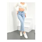 HLT JEANS Mavi Kar Kadın Mom Jean Yüksek Bel Likrasız %100 Pamuk Kot Pantolon -MAVİKAR ANNA