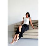 HLT JEANS Siyah Kadın Regular Fit Yüksek Bel Uzun Maxi Boy Denim Kot Etek -4098 MERRY