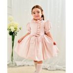 Hly Karol Tasarım Vintage Kız Bebek Elbisesi Pudra Pembe Dantel Detaylı Özel Gün İçin Şık Stil - 4 Yaş