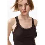 H&M Viskoz Karışımlı ve Dantel Şeritli Kolsuz Üst
