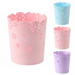 HMANE Çöp Kutusu, içi boş çiçek form plastik Lidless kağıt sepeti sepetler Trash,, polipropilen, pembe, Medium