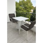 HMC DECOR Modern 60cm Kare Yemek Masası-Balkon Masası-Mutfak Masası Beyaz (SANDALYELER TEMSİLİDİR)