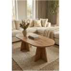 HMC DECOR Modern Oval Salon Sehpası -Atlantik Çam Görünüm