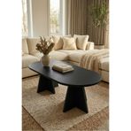 HMC DECOR Modern Oval Salon Sehpası -Bute Mat Siyah