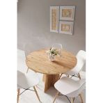 HMC DECOR Modern Yuvarlak 100cm Yemek Masası-mutfak Masası Atlantik Çam (SANDALYELER TEMSİLİDİR)