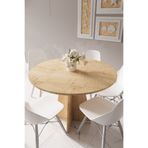 HMC DECOR Modern Yuvarlak 100cm Yemek Masası-mutfak Masası Safir Meşe (SANDALYELER TEMSİLİDİR)