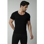 Hmd 3 Lü Paket Erkek Derin Bisiklet Yaka Kısa Kollu Lycralı Siyah T-shirt 714-715