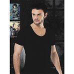 Hmd 3 Lü Paket Erkek Derin Bisiklet Yaka Kısa Kollu Lycralı Siyah T-Shirt EDY714-715S - 2XL