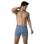 Hmd 305 Erkek Boxer Külot, 6'lı Paket, Düğme Detay, Likralı, Mavi, M Beden