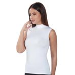 Hmd Kadın Likralı Boğazlı Sıfır Kol Atlet, Beyaz, 2XL