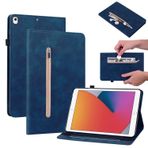 HMLTD Apple IPad Air 10.2 IPadAir A2153 (2019) (2020) (2021) ile Uyumlu Düşme Önleyici Kapaklı Uyku Muhafazası Kabuk Kart Yuvası Fermuarlı Cüzdan Klipsli Deri Kılıf (Mavi, iPad 10.2 (2019))